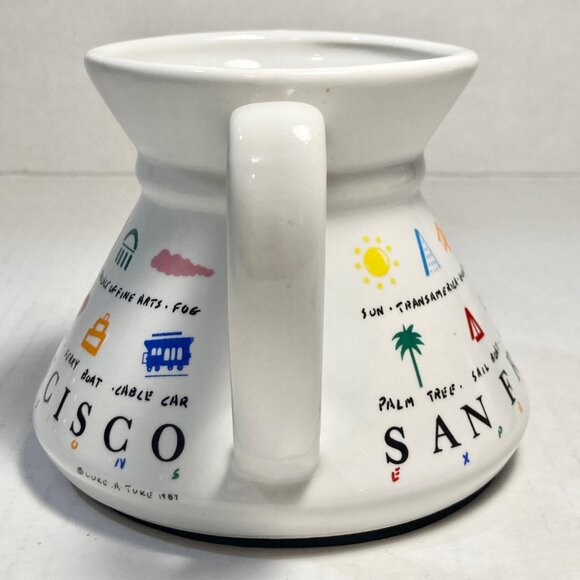 Vintage Spillproof Ceramic Coffee Mug Cup San Francisco Souvenir Luke A Tuke '87 - Picture 4 of 12